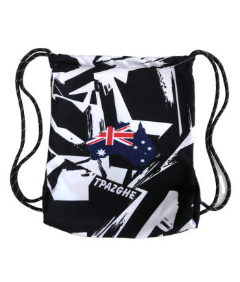 Black White Gym Sack Bag Drawstring Backpack Bag Sport Gym sackpack